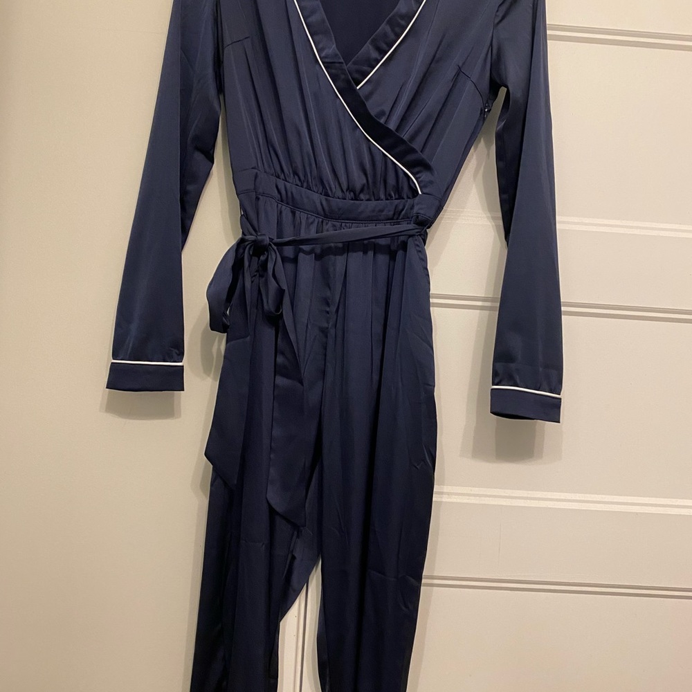 Satin pajama style jumpsuit